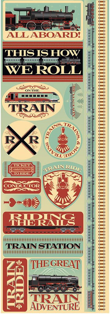 Reminisce TRAIN Signature DieCut Stickers 16pc