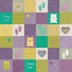 Karen Foster BABY SQUARES 12X12 Scrapbook Baby Paper - Scrapbook Kyandyland