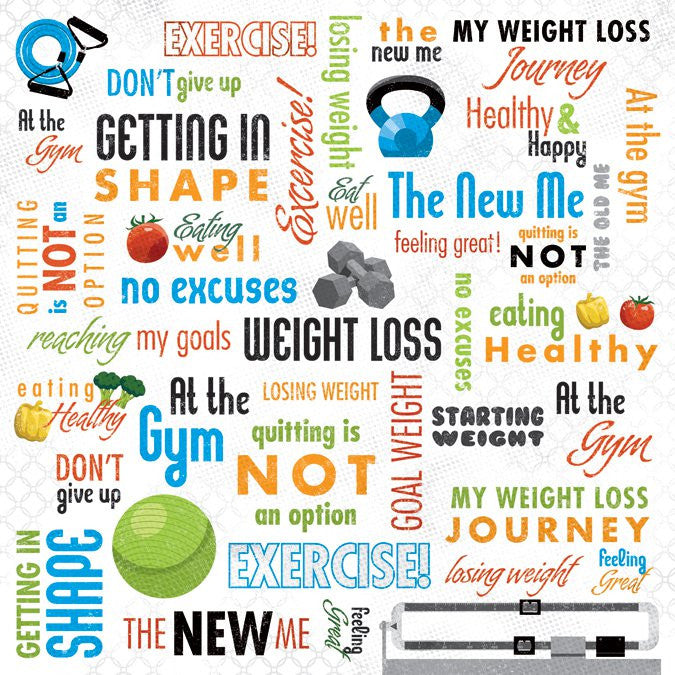 Karen Foster WEIGHT LOSS COLLAGE 12&quot;X12&quot; Paper Sheet