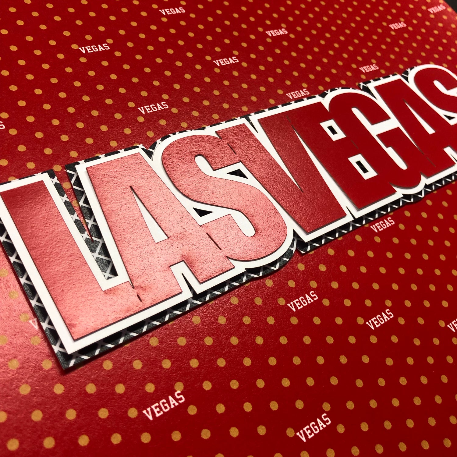 Laurel Leaf LAS VEGAS Travel Laser Cuts 3&quot;X9&quot; 1pc LV Red Black @Scrapbooksrus LasVegas