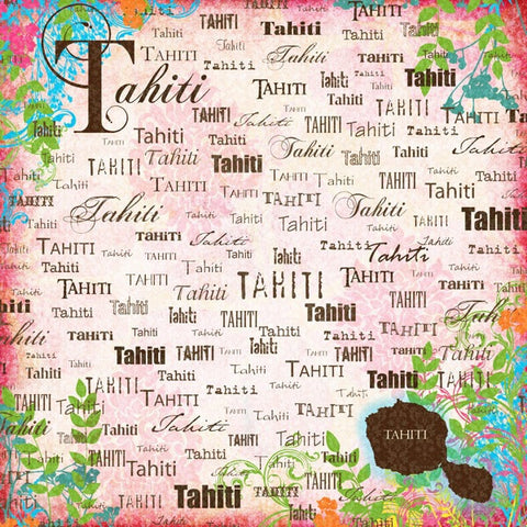 TAHITI Paradise 12X12 Scrapbook Paper Sheet