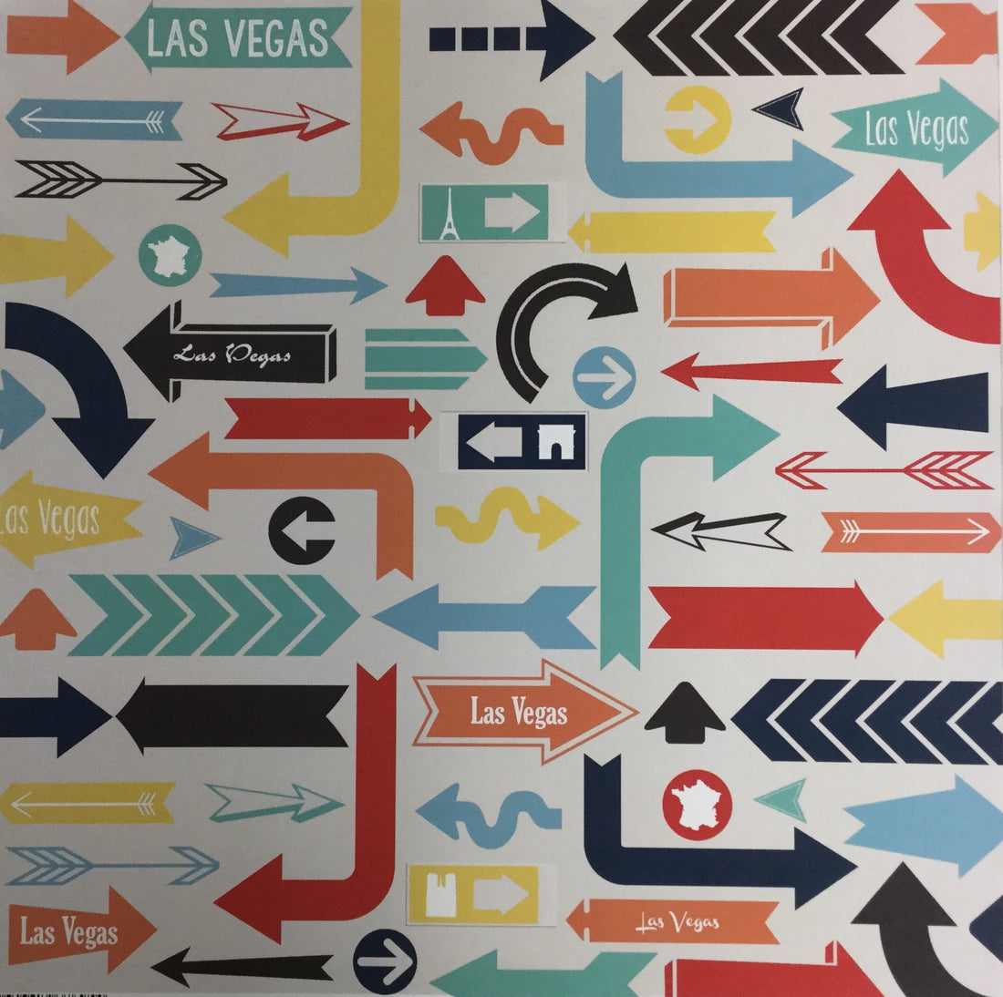 LAS VEGAS Mail Arrows 12&quot;X12&quot; Scrapbook Paper Scrapbooksrus