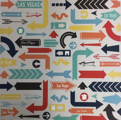 LAS VEGAS Mail Arrows 12&quot;X12&quot; Scrapbook Paper Scrapbooksrus