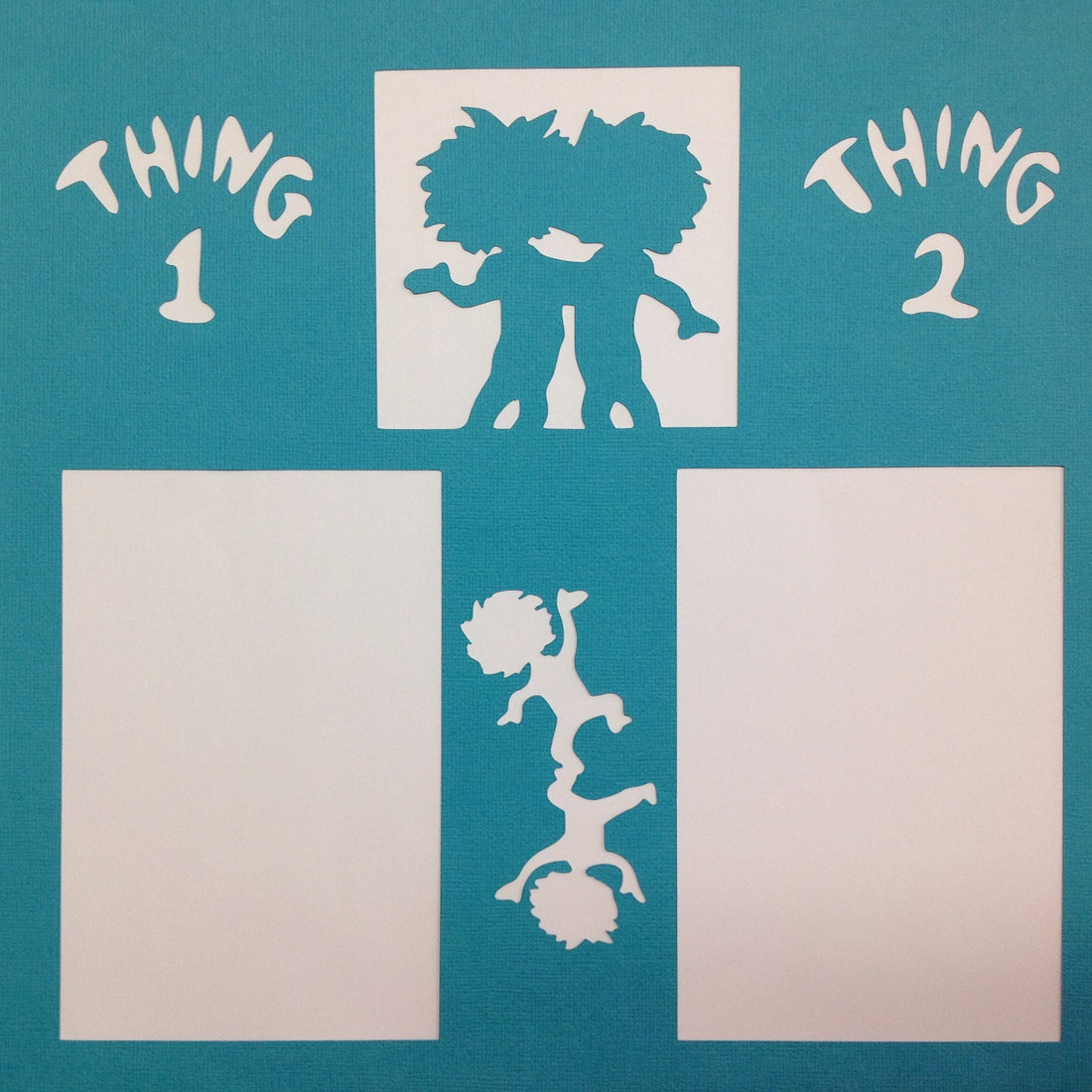 Page Frame Dr. Seuss THING 1 &amp; 2 12&quot;x12&quot; AQUA Overlay