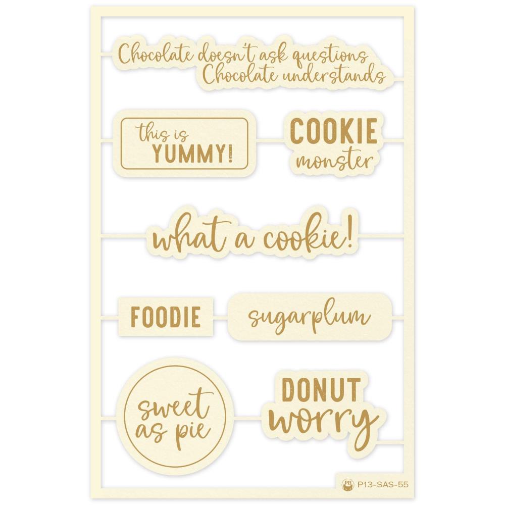 P13 SUGAR AND SPICE WORDS Laser Cut Wood Embellishments 1 Set