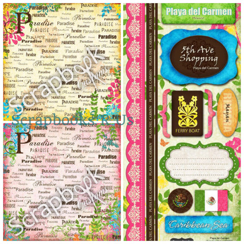 Mexico Playa del Carmen 12x12 Kit Sightseeing Travel Paper 5pc
