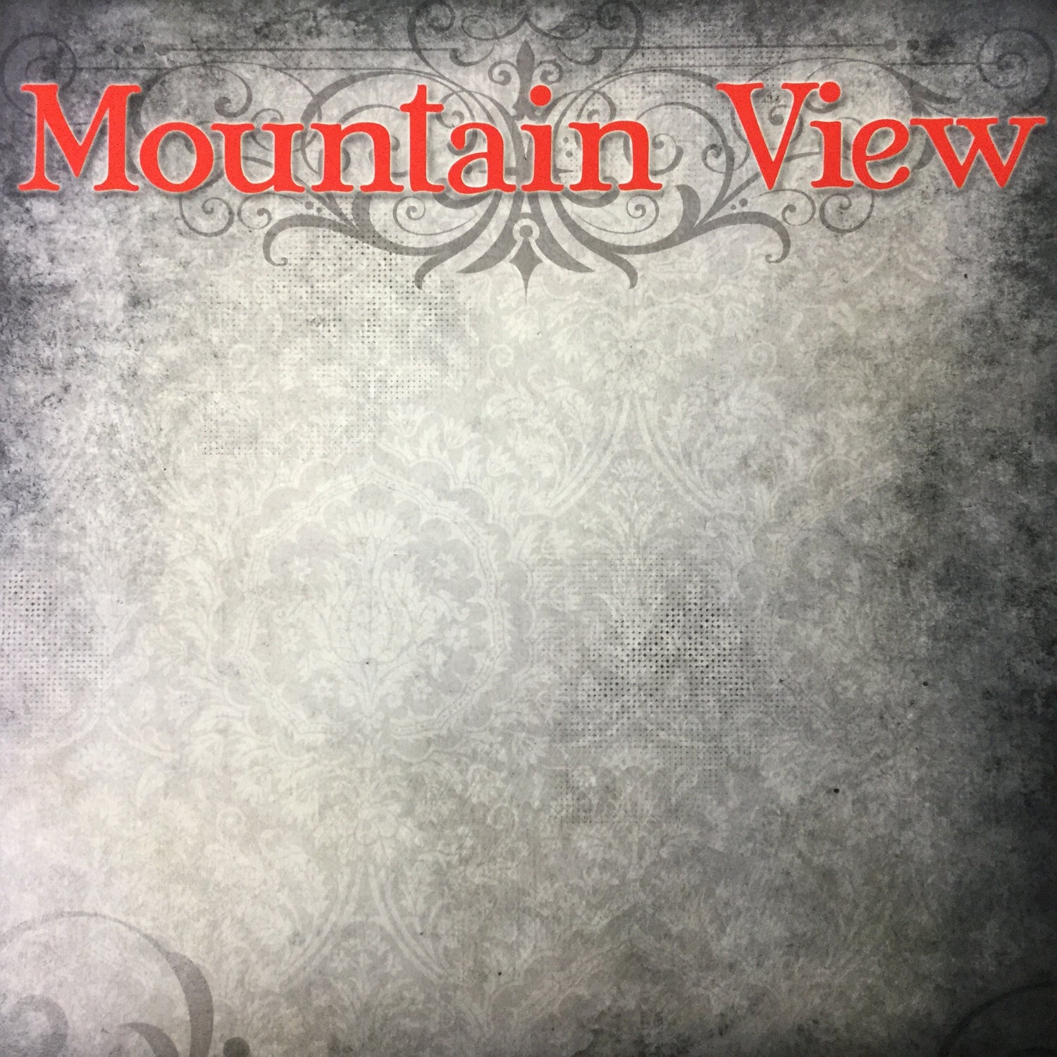 Old Antique  MOUNTAIN VIEW Red 12&quot;X12&quot; Custom Travel Paper LV Scrapbooksrus