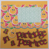Premade Scrapbook Page (2) 12"x12" PARTRIDGE PEAR TREE 2