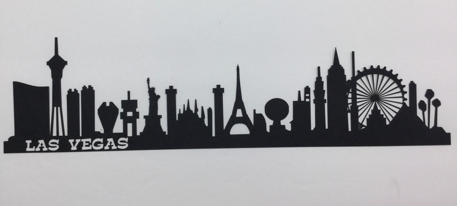 LAS VEGAS SKYLINE Black Border Strip Laser Cuts LV