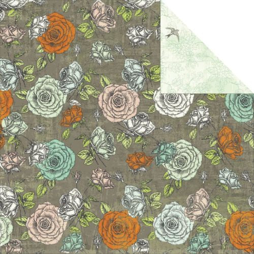 Kaisercraft Honey Chai TARRAGON 12&quot;X12&quot; Scrapbook Paper