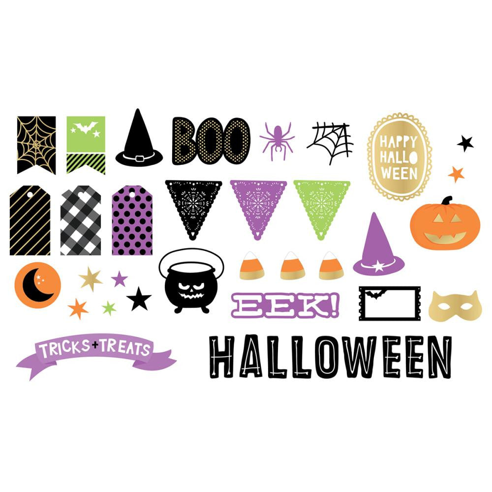 American Crafts Halloween DIECUT Bits Shapes 40 pc - Scrapbook Kyandyland