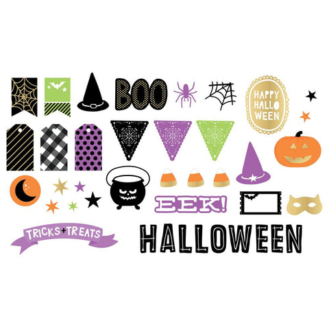 American Crafts Halloween DIECUT Bits Shapes 40 pc - Scrapbook Kyandyland