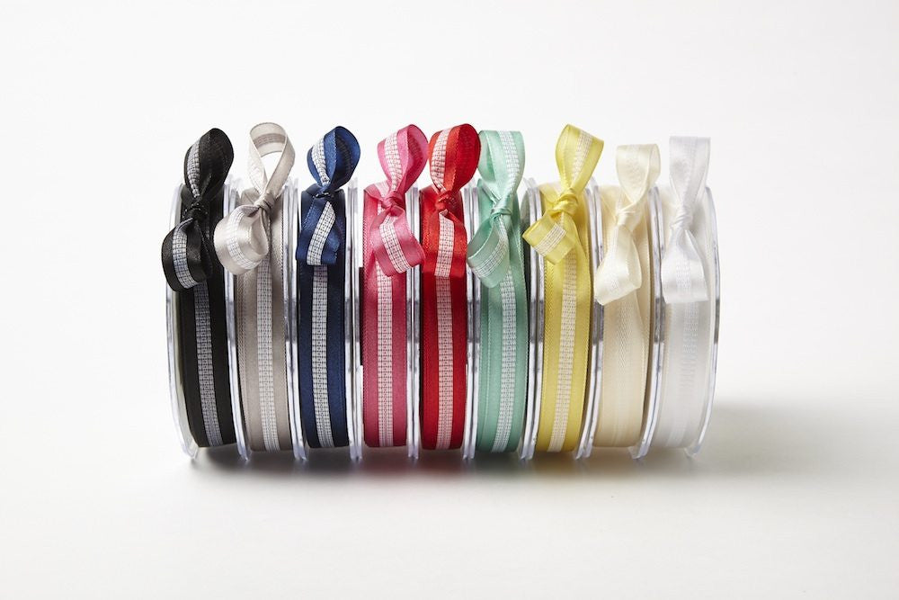 May Arts 5/8" SOLID WITH STITCHED CENTER Ribbon 1 yard yd