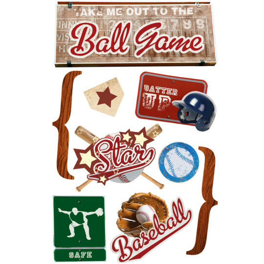 Paper House SPORTS 3D Stickers 4.5&quot;x 7&quot; - Scrapbook Kyandyland