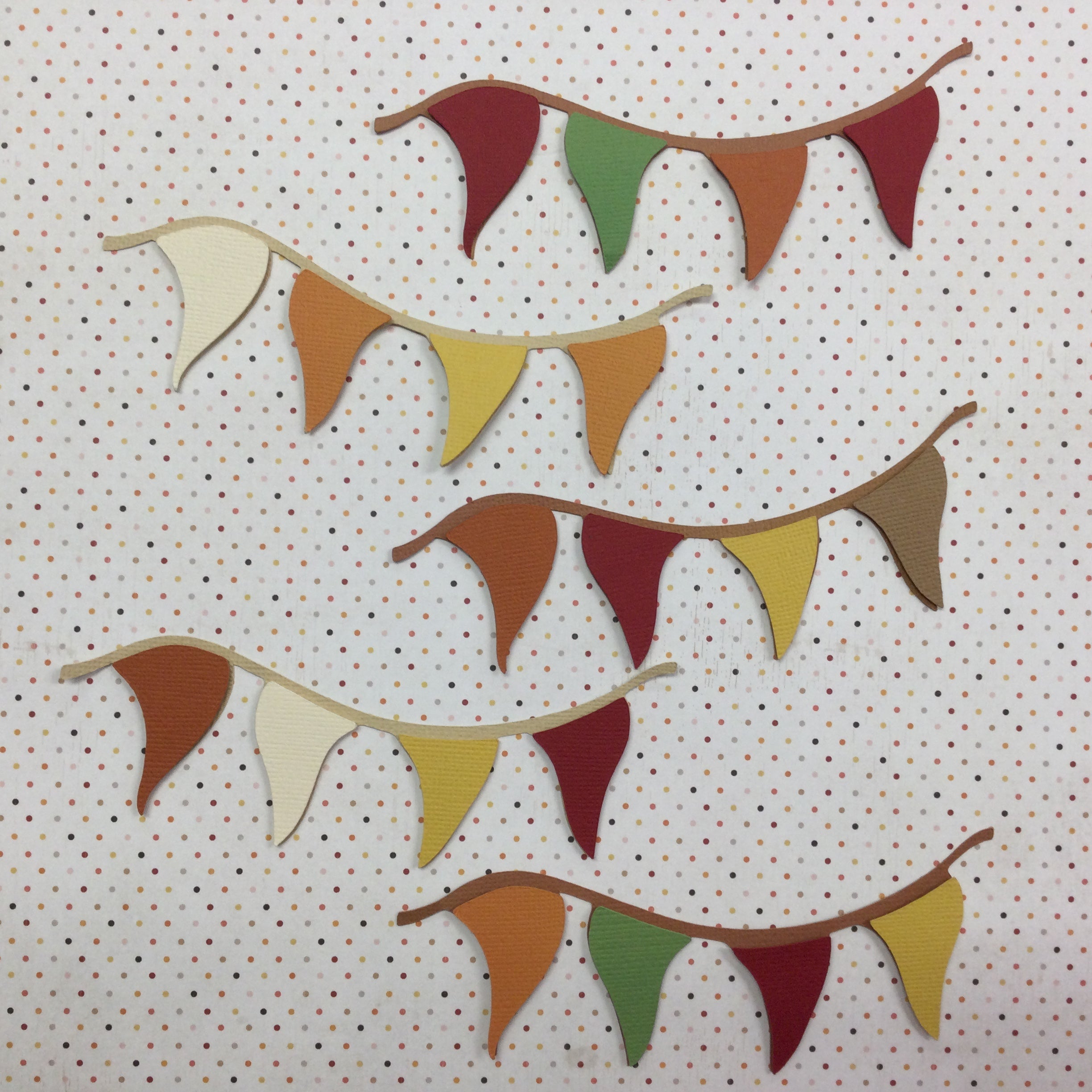 Fall PENNANT FLAG Banner Scrapbook Die Cut Embellishment