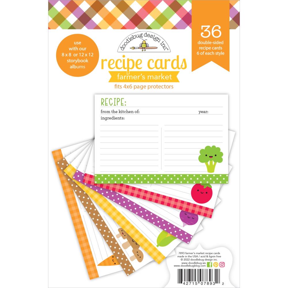 Doodlebug Design Recipe Cards 36pc