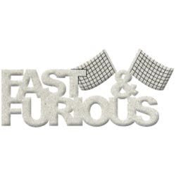 Fabscraps FAST &amp; FURIOUS  Die-Cut Grey Chipboard Word