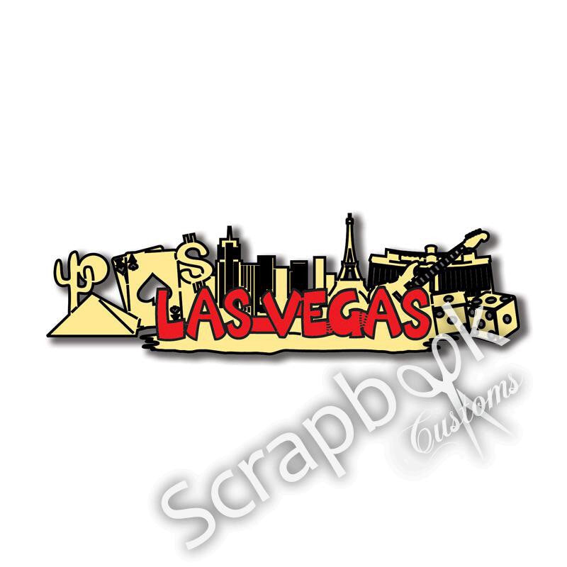 LAS VEGAS Word &amp; Background Title Laser Cuts 1pc