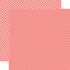 Echo Park Dots & Stripes SALMON PINK 12"X12" Scrapbook Paper