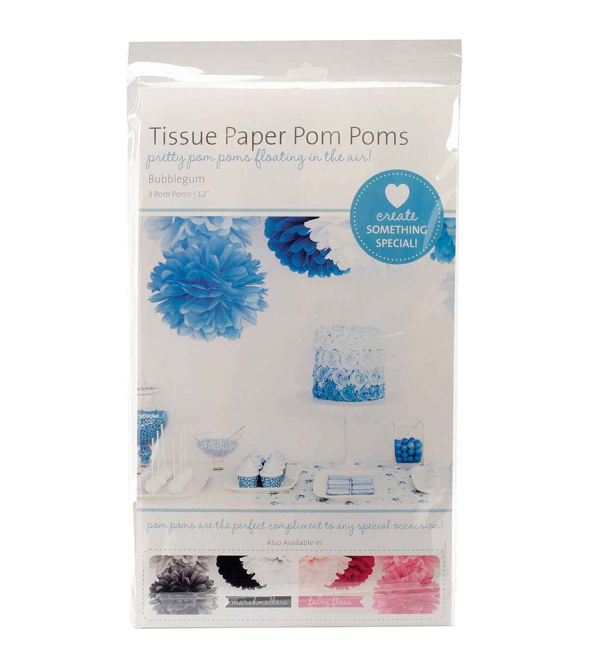 Kaisercraft Tissue Paper Pom Poms BUBBLEBUM Blue