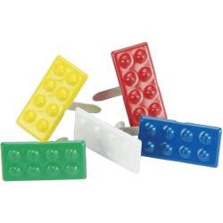 Eyelet Outlet BUILDING BLOCKS Lego Shape Brads 12pc - Scrapbook Kyandyland