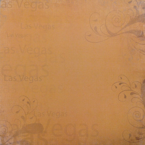 LAS VEGAS School Grunge Yellow 12"X12" Custom Travel Paper Sheet LV - Scrapbook Kyandyland