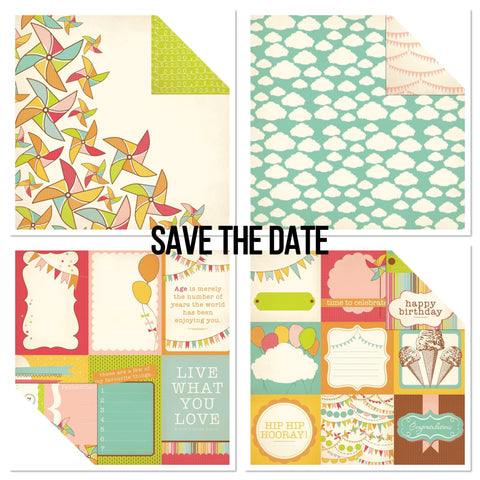 Kaisercraft SAVE THE DATE KIT Birthday 12"X12" Papers B