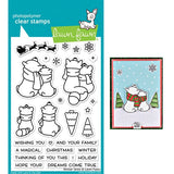 Lawn Fawn WINTER SKIES Clear Stamps 27 pc Scrapbooksrus