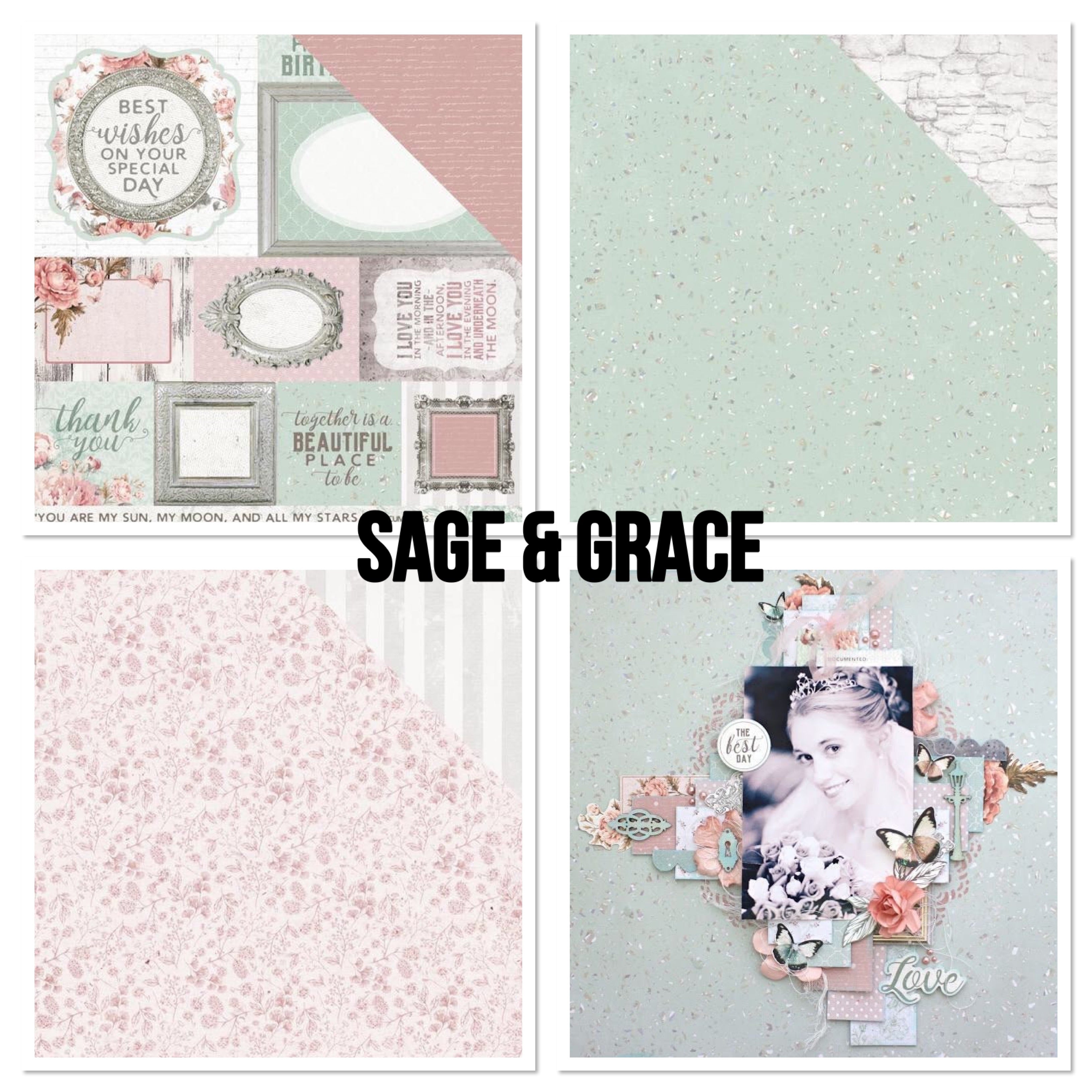 Kaisercraft SAGE AND GRACE KIT 12&quot;X12&quot; Scrapbook Paper B