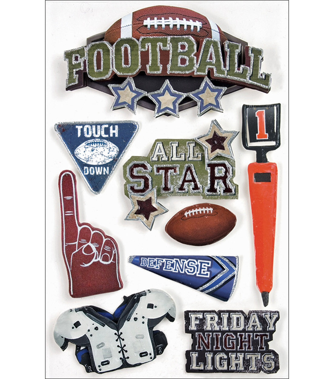 Paper House SPORTS 3D Stickers 4.5"x 7" - Scrapbook Kyandyland