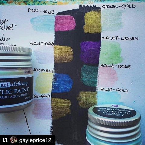 Prima - Art Alchemy - Acrylic Paint - Opal Magic Pink-Blue by Finnabair