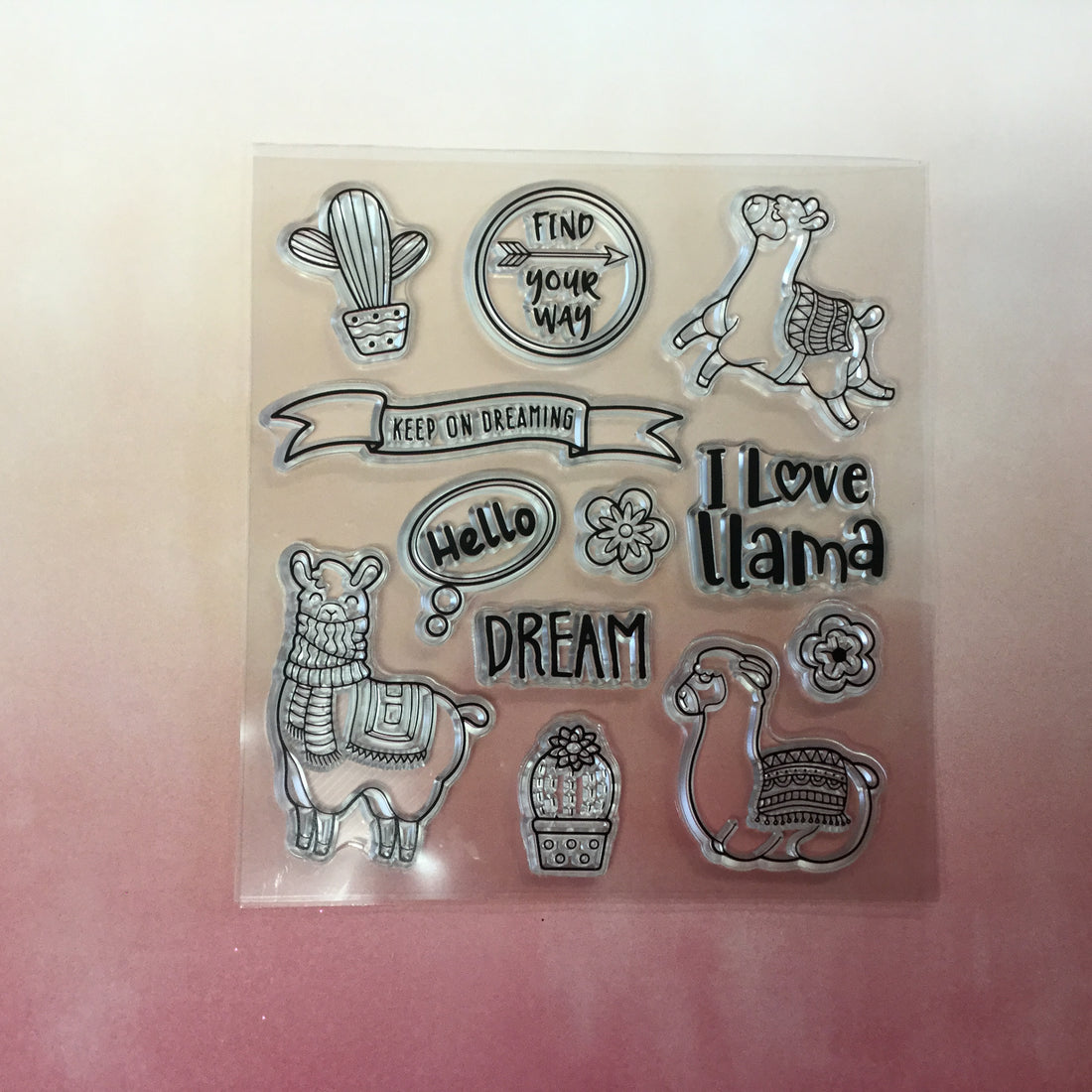 Crafter Square I LOVE LLAMA Clear Stamps Scrapbookrus
