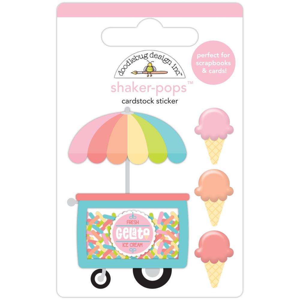 Doodlebug Shaker-Pops Seaside Summer GEL-LOT-O’ FLAVORS 3D Stickers