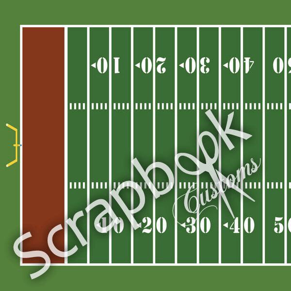 Scrapbook Customs FOOTBALL FIELD LEFT 1 Sports Sheet - Scrapbook Kyandyland