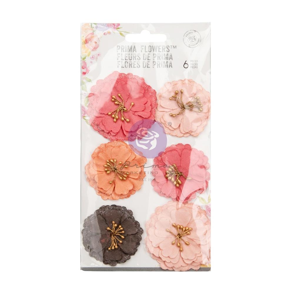 Prima Strawberry Milkshake KISSES Mulberry Flowers Glitter Gold 6pc