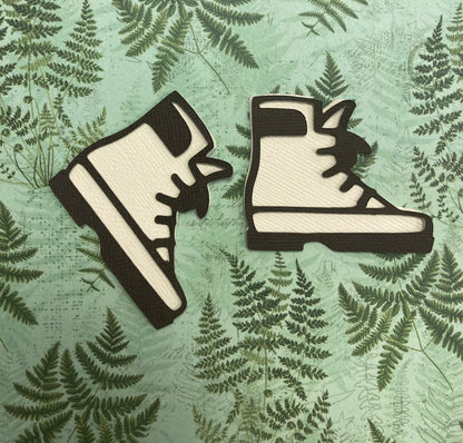 HIKING BOOTS 2pc Camping Trail Scrapbook Die Cut Embellishment Scrapbooksrus