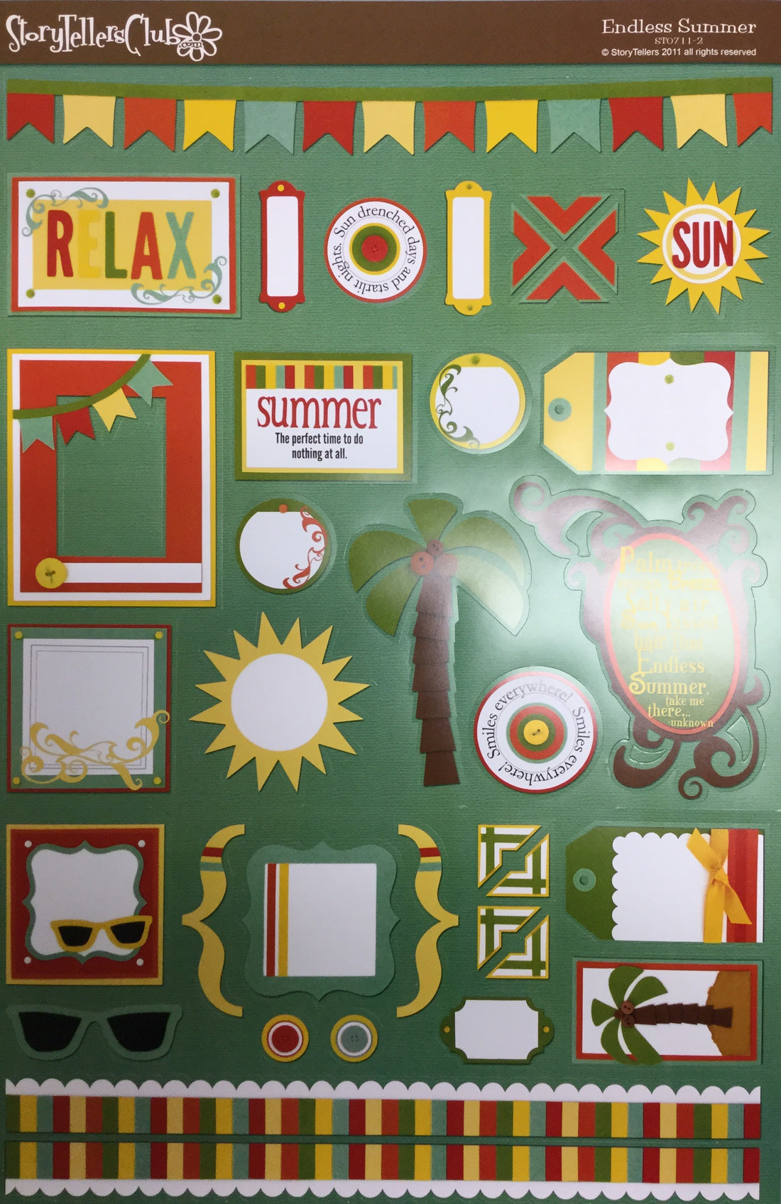 Storytellers ENDLESS SUMMER KIT 12&quot;X12&quot; Scrapbook Paper &amp; DieCuts 5pc Scrapbooksrus