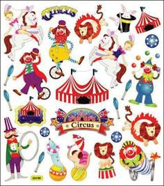 Tattoo King Sticker King CIRCUS Sticker 25pc - Scrapbook Kyandyland