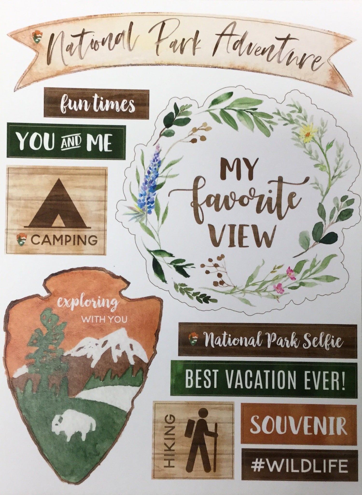 National Park ZION Watercolor Stickers 18pc Scrapbook Customs Scrapbooksrus 