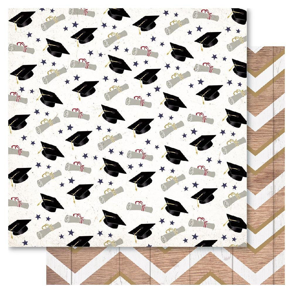 Ruby Rock It Bella GRADUATION 12"X12" Scrapbook Paper - Scrapbook Kyandyland
