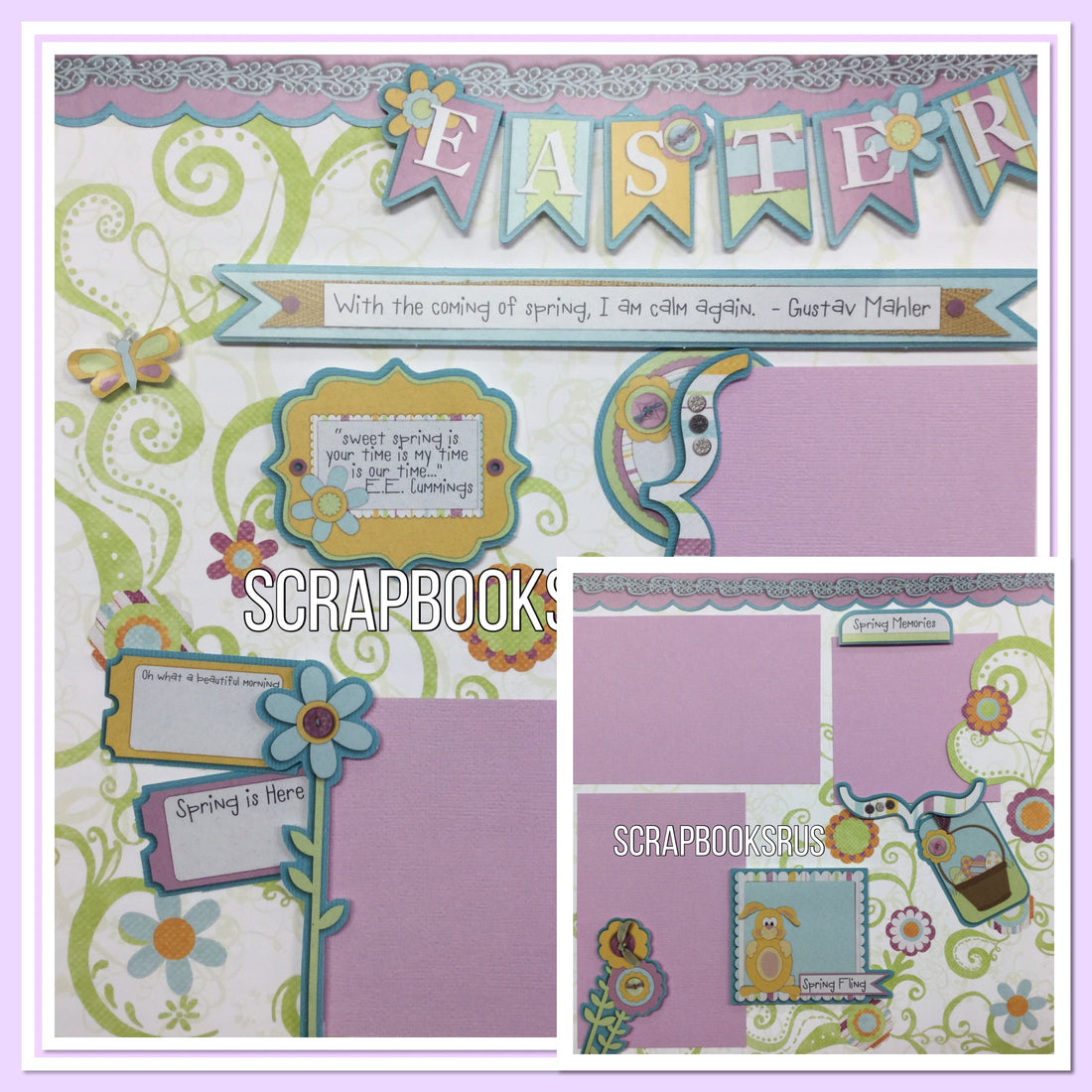 Storytellers Sweet Spring EASTER PAGE KIT (2) 12&quot;X12&quot; Scrapbook Layouts Scrapbooksrus Las Vegas