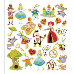 Tattoo Sticker King ALICE IN WONDERLAND World Glitter Stickers 25pc