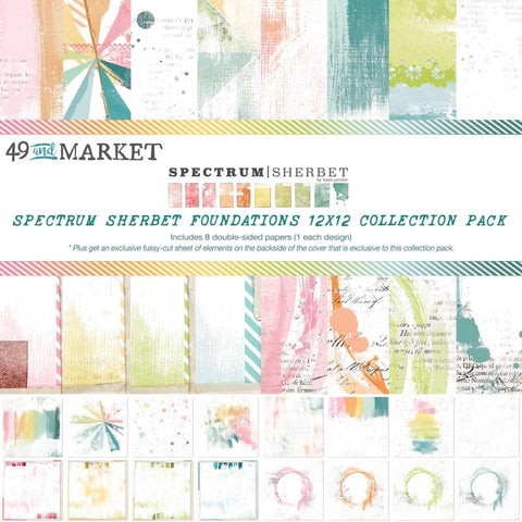 49 and Market Vintage SPECTRUM SHERBET FOUNDATIONS 12"X12" Collection Scrapbookrus