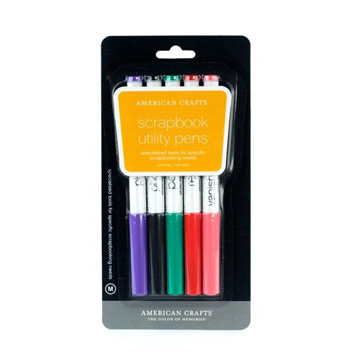 American Crafts SCRAPBOOK UTILITY PENS 5 pc. Scrapbooksrus