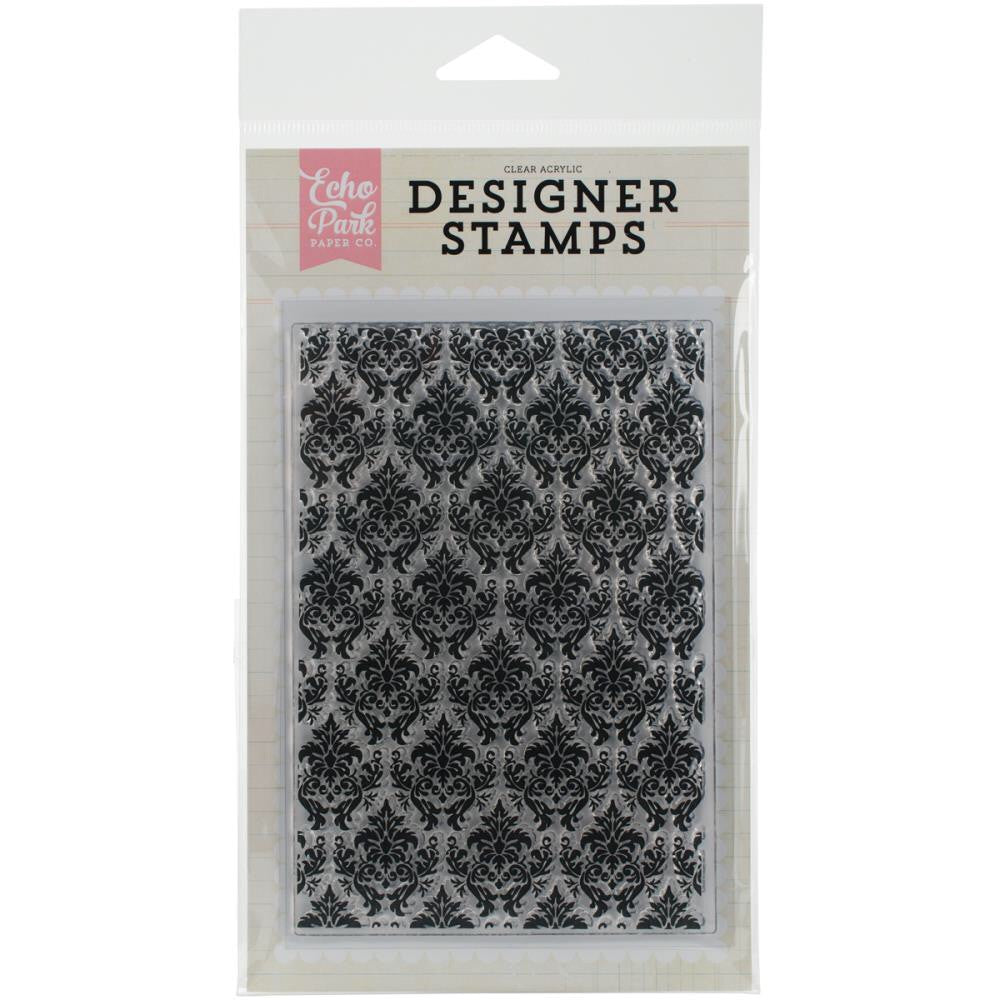 Echo Park DARLING DAMASK Clear Background Stamp 4x6