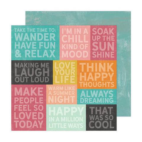 Heidi Swapp Sun Chaser HAPPY THOUGHTS 12”X12” Paper