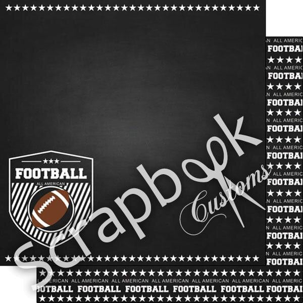 FOOTBALL DOUBLE SIDED CHALKBOARD SPORTS 12&quot;X12&quot; Paper Scrapbooksrus