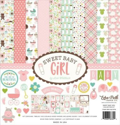 Echo Park SWEET BABY GIRL 12&quot;X12&quot; Scrapbook Collection Kit