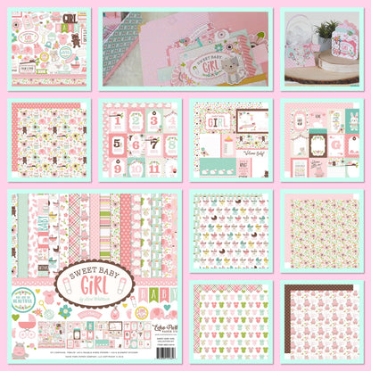 Echo Park SWEET BABY GIRL 12&quot;X12&quot; 13pc. Scrapbook Kit Scrapbooksrus