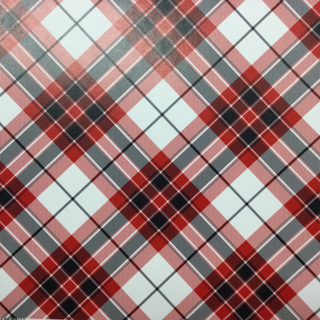 INITIAL PLAID Red Black 12X12 Scrapbook Paper